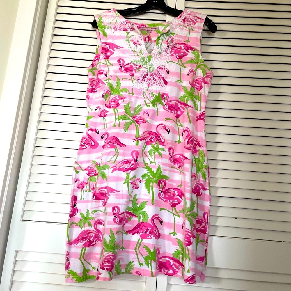 Pink Flamingo Print Mini Dress